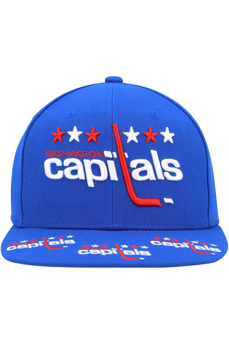 Men's Mitchell & Ness Navy Washington Capitals Vintage Hat Trick Snapback Hat, Alternate, color, Navy
