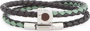 FERRAGAMO Men's Gancio Braided Leather Wrap Bracelet