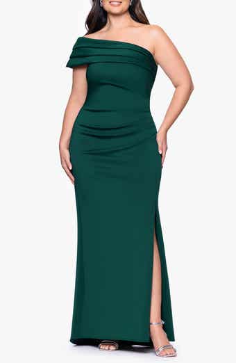 Pleated One-Shoulder Mermaid Gown