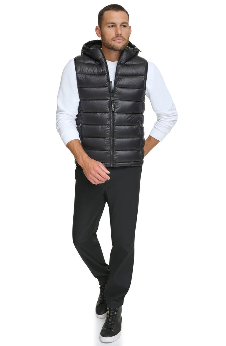 Calvin Klein Hooded Puffer Vest, Alternate, color, 