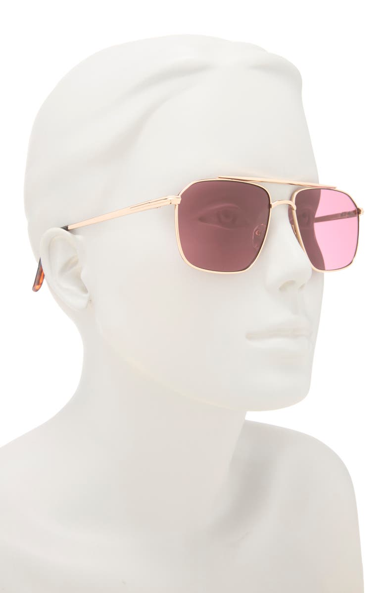 AIRE Equator 55mm Aviator Sunglasses, Alternate, color, Gold / Tort / Burgundy