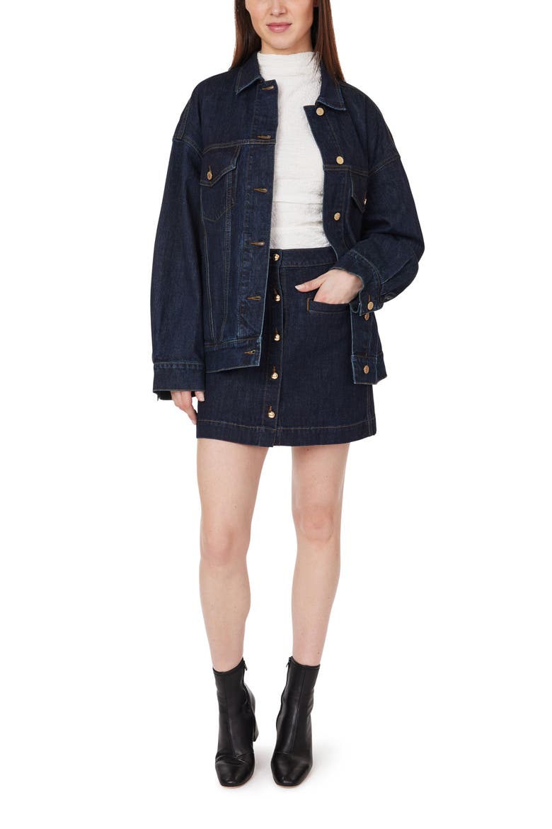 Boyfriend Denim Trucker Jacket, Alternate, color, RINSE