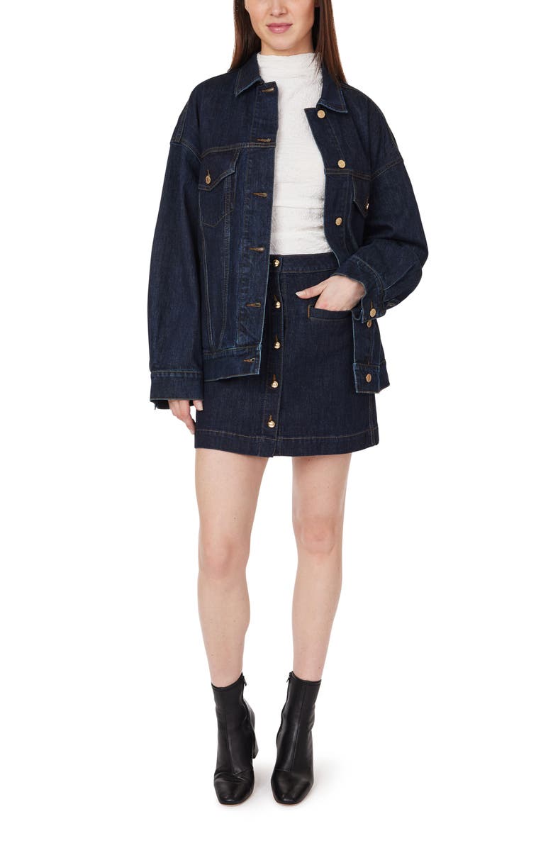 Habitual Boyfriend Denim Trucker Jacket, Alternate, color, Rinse