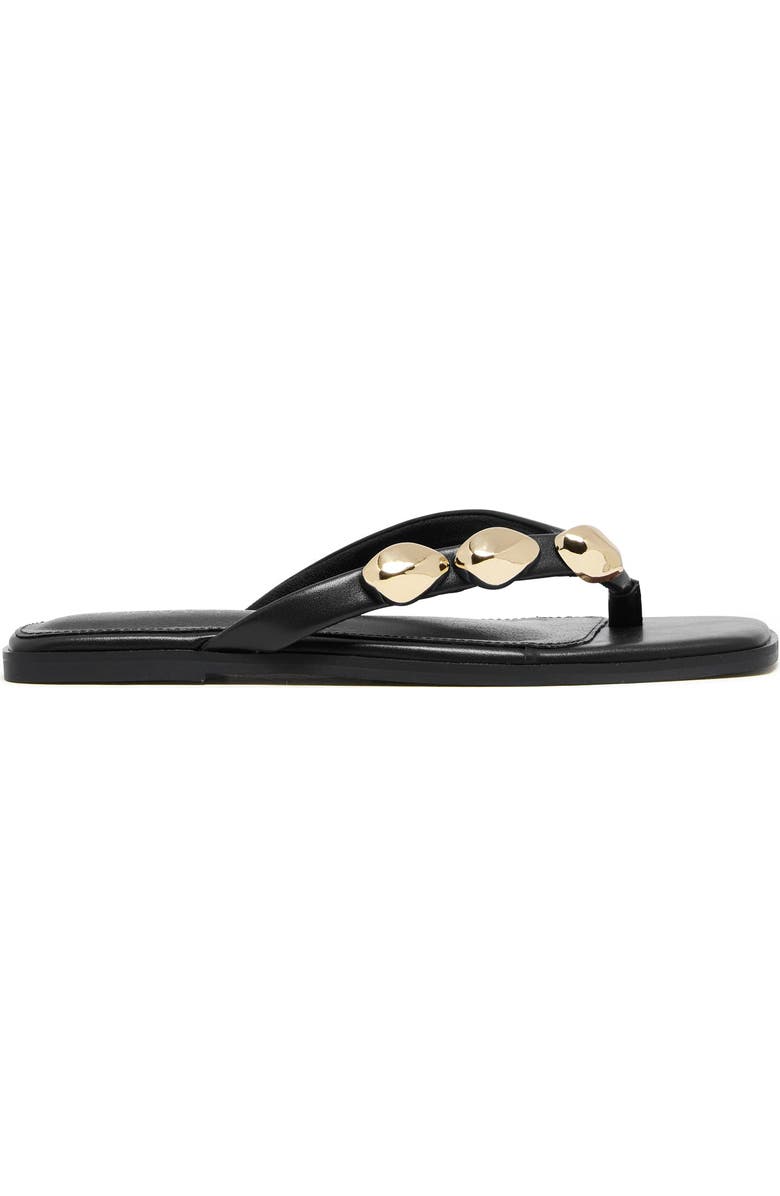 Therapy Australia Guise Square Toe Thong Sandal, Alternate, color, Black Smooth Pu