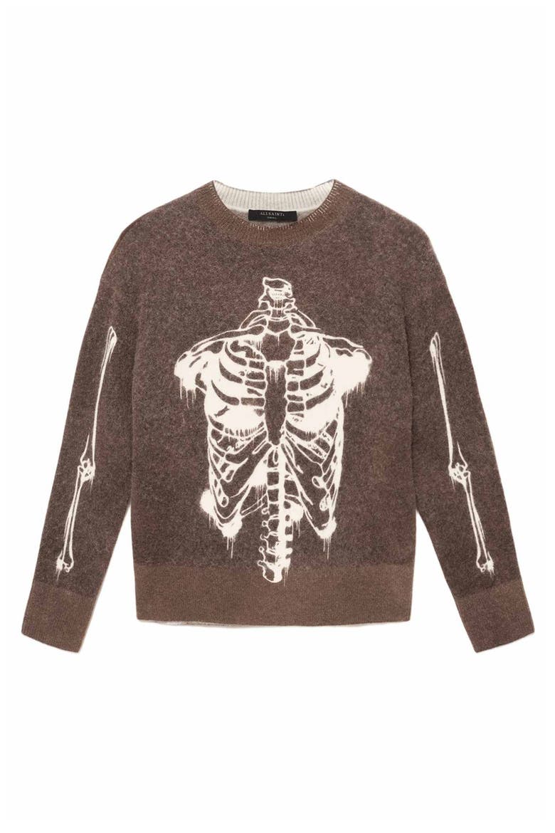 Ribspill Crewneck Sweater, Alternate, color, HOT CHOC BROWN