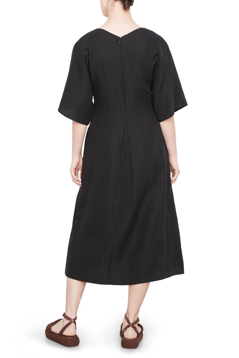 Flutter Sleeve Dress, Alternate, color, BLACK