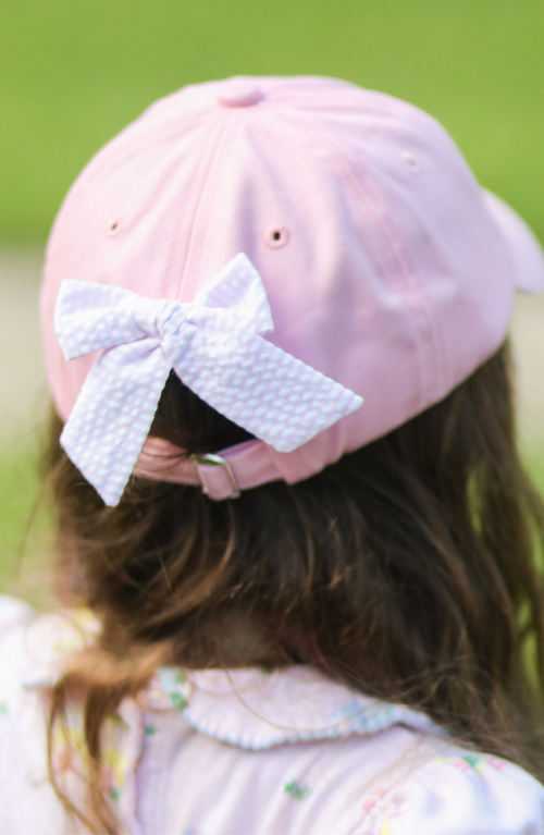 Bits & Bows Rainbow Golf Cart Twill Bow Baseball Hat In Pink
