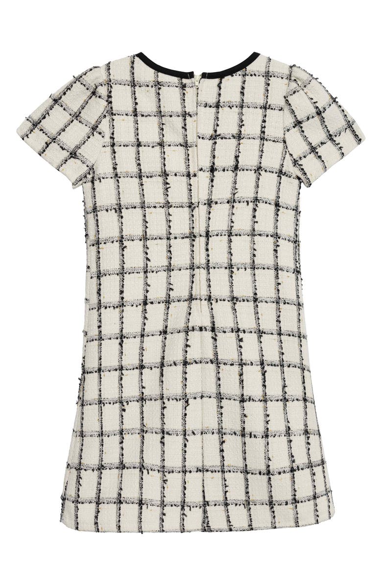 Speechless Kids' Bow Front Bouclé Dress, Alternate, color, Ivory/ Black