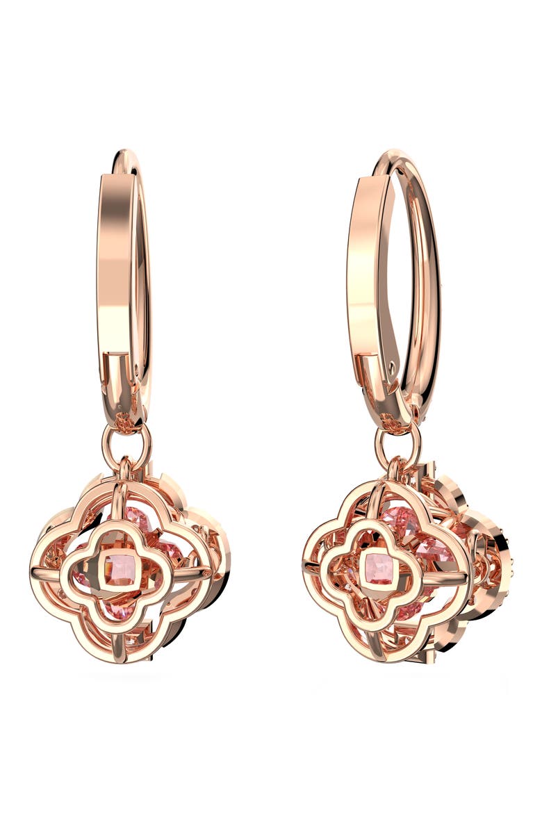Una Clover Crystal Drop Earrings, Alternate, color, PINK