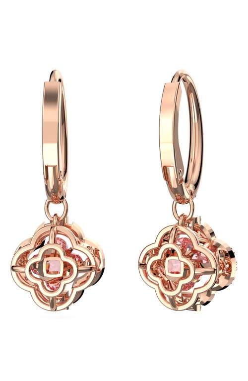 Swarovski Una Clover Crystal Drop Earrings In Pink