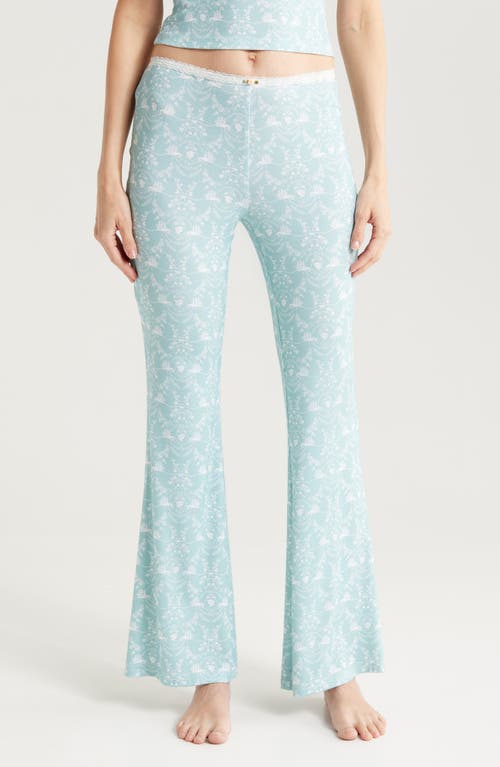 Kilo Brava Lace Trim Stretch Modal Flare Pants In Lady Of The Sea