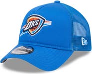 New Era Men's New Era Blue Oklahoma City Thunder Core Logo Foam Front A-Frame 9FORTY Adjustable Trucker Hat