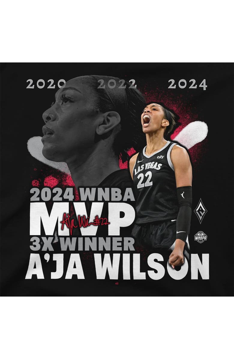 Stadium Essentials A'ja Wilson Black Las Vegas Aces 2024 Crossroads T-Shirt, Alternate, color,