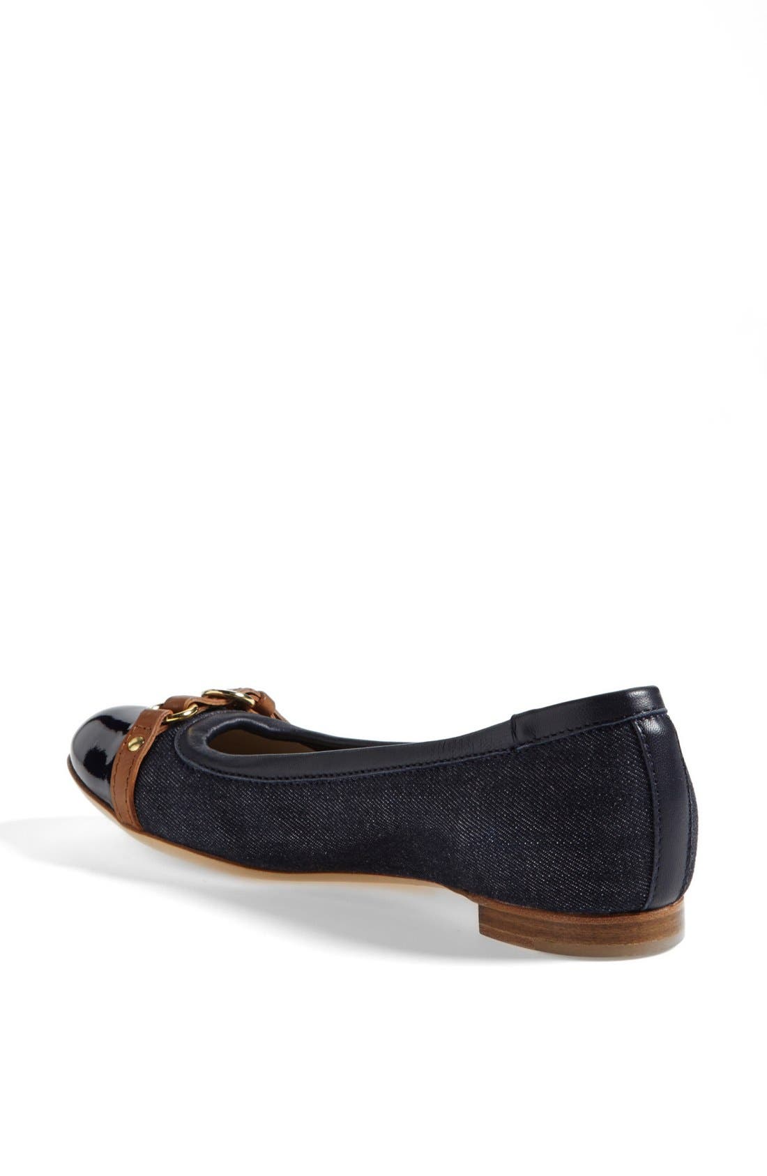 Attilio Giusti Leombruni Toe Cap Ballet Flat, Alternate, color, NAVY DENIM