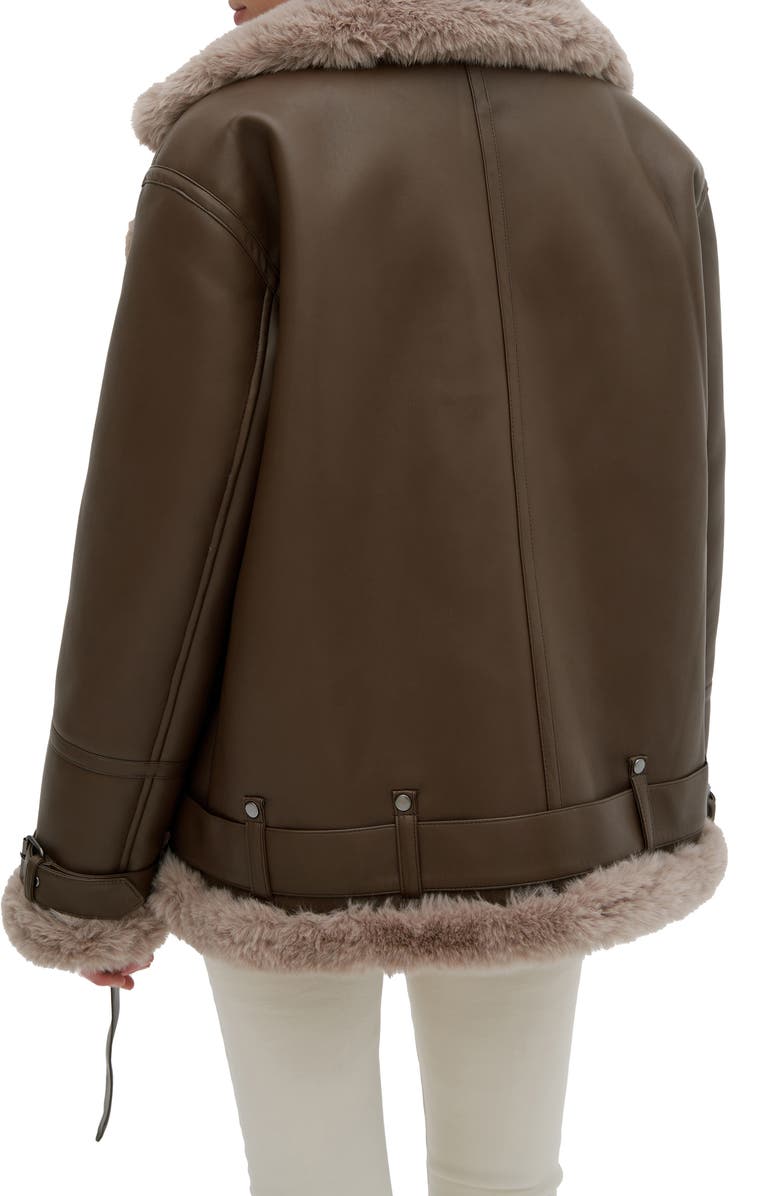Noize Tezza Faux Fur Lined Faux Leather Jacket, Alternate, color, 