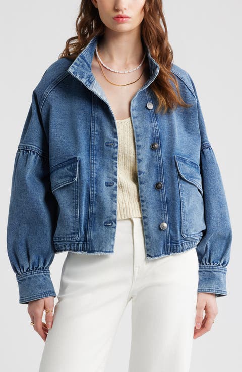 Blouson Sleeve Denim Jacket