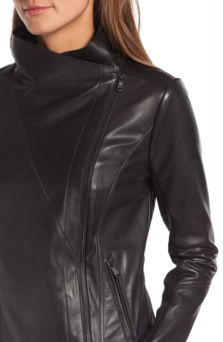 Trouvé Raw Edge Leather Jacket, Alternate, color, 