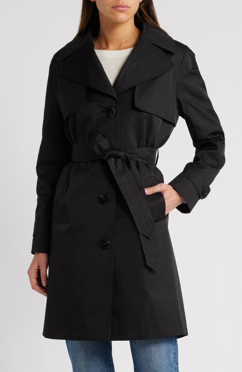 Via Spiga Water Resistant Cotton Blend Trench Coat in Black 