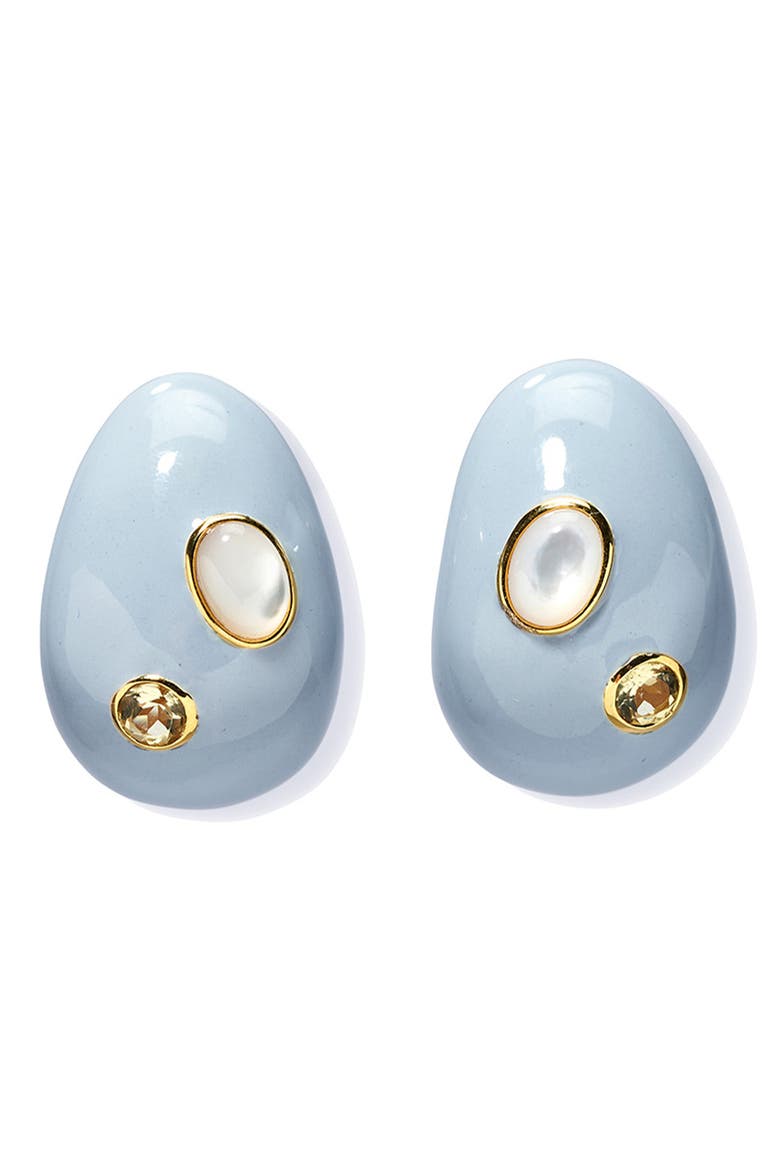 Mini Arp Drop Earrings, Main, color, BLUE