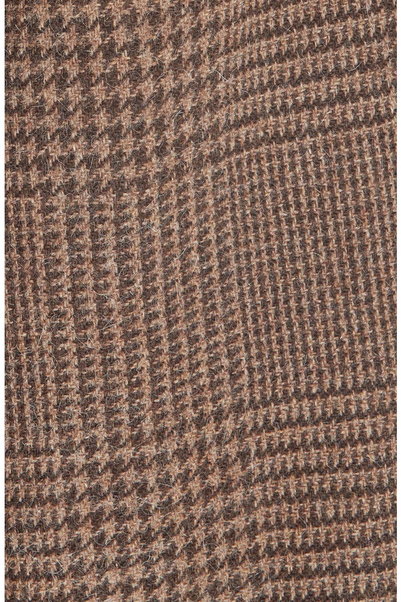 Plaid Lambswool & Alpaca Belted Coat, Alternate, color, BROWN GLEN PLAID
