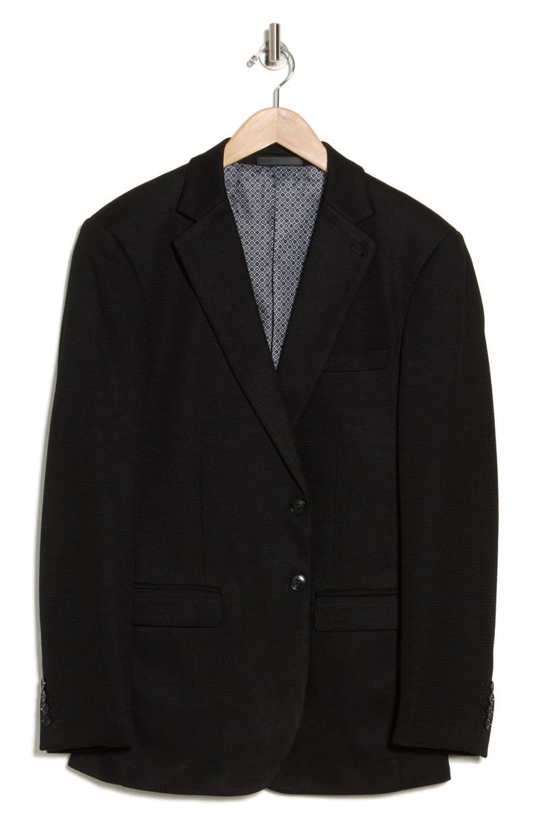Tahari Slim Fit Knit Blazer, Alternate, color, Black