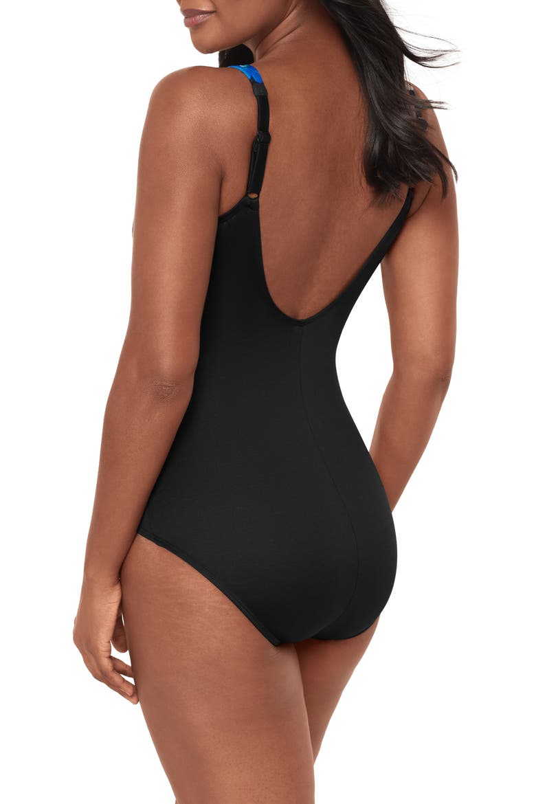 Secret Oceanus One-Piece Swimsuit, Alternate, color, BLACK/ MULTI