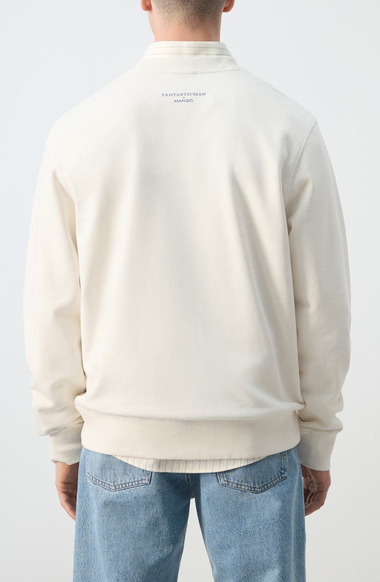 MANGO x Fantastic Man Logo Graphic Sweatshirt, Alternate, color, Off White