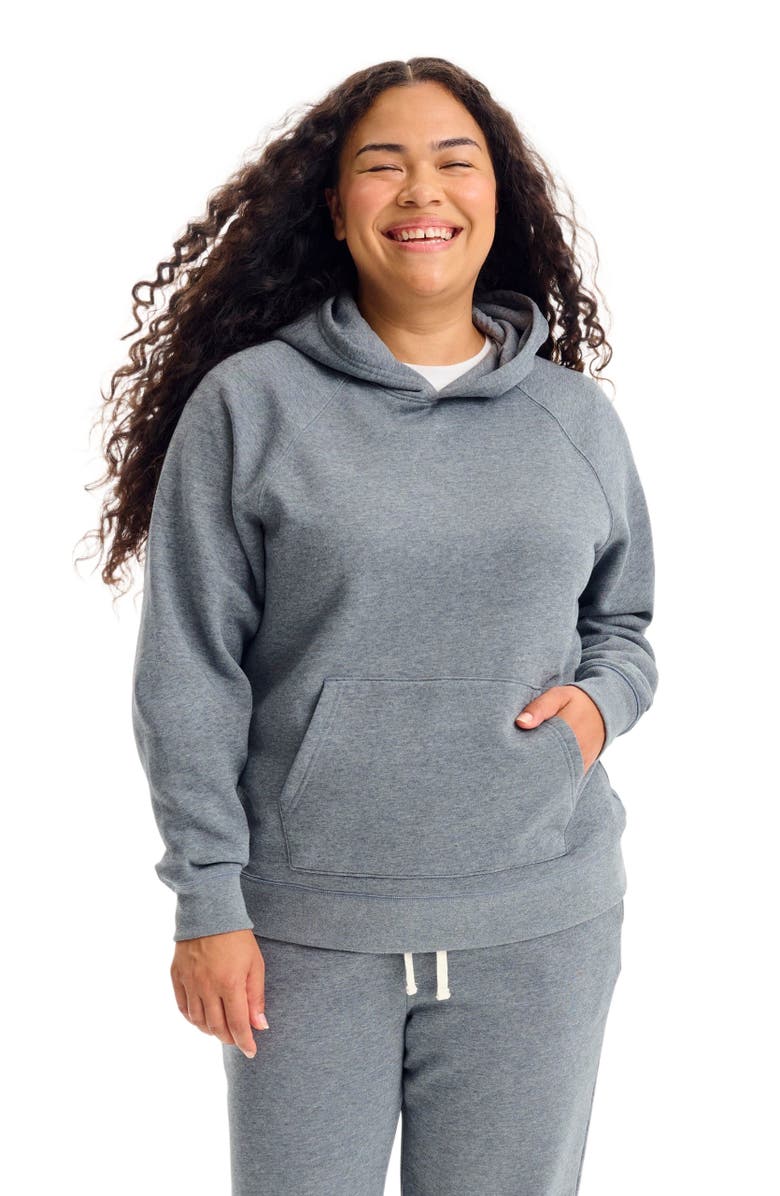 Primary Adult Cozy Fleece Pullover Hoodie, Alternate, color, Heather Black