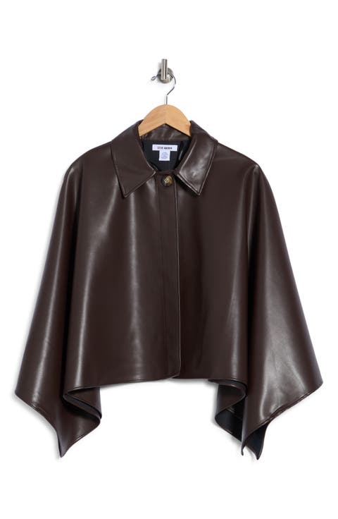 Faux Leather Cape