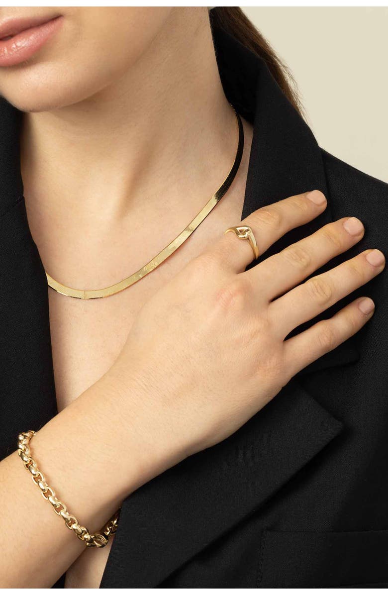 Oradina 14K Gold Forever Linked Ring, Alternate, color, Yellow Gold