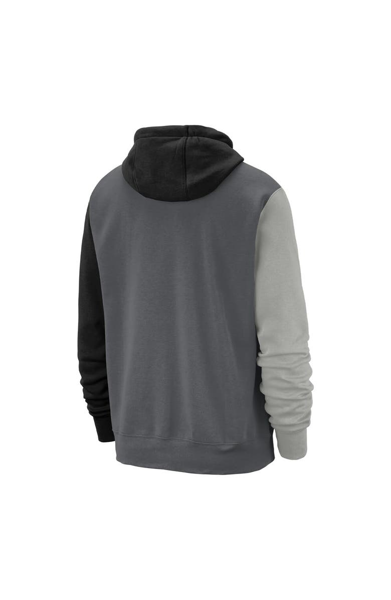 Nike Men's Nike Graphite Wake Forest Demon Deacons Color Block Club Fleece Pullover Hoodie, Alternate, color,