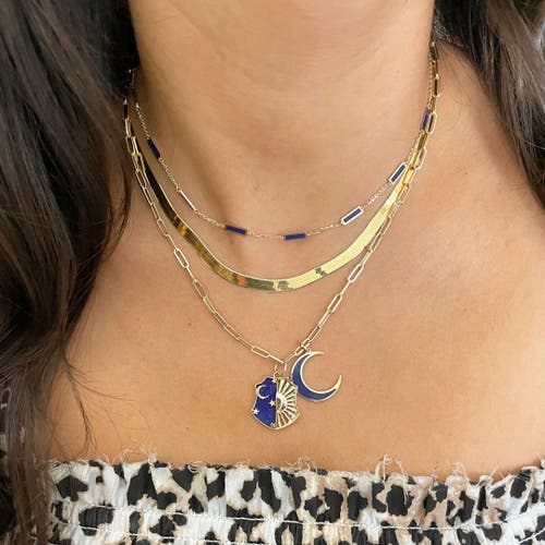 The Lovery Fine Jewelry Lapis Bar Chain Necklace In Blue