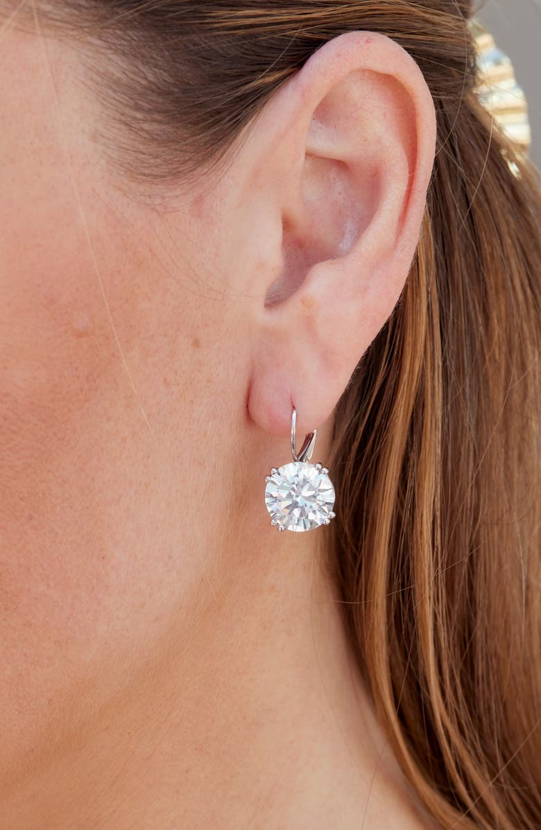 SAVVY CIE JEWELS Cubic Zirconia Drop Earrings, Alternate, color, White