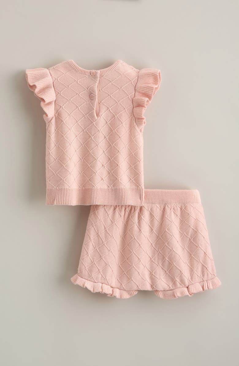 Nordstrom Flutter Sleeve Sweater & Bubble Shorts Set, Alternate, color, Pink Lotus