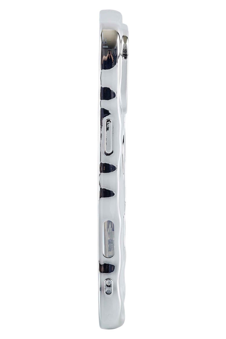 Flowy Mirror iPhone 16 Pro Max Case, Alternate, color, SILVER