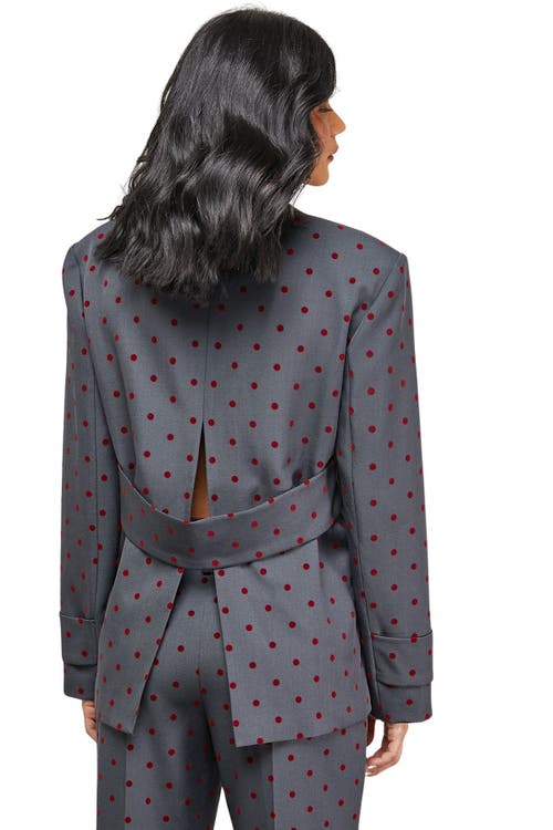 Warehouse Velvet Spot Blazer In Blue