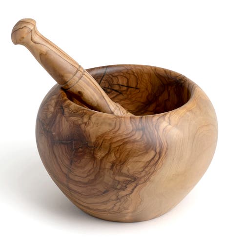 Berard Handcrafted Olivewood Mortar And Pestle Set, 5-inch In Brown