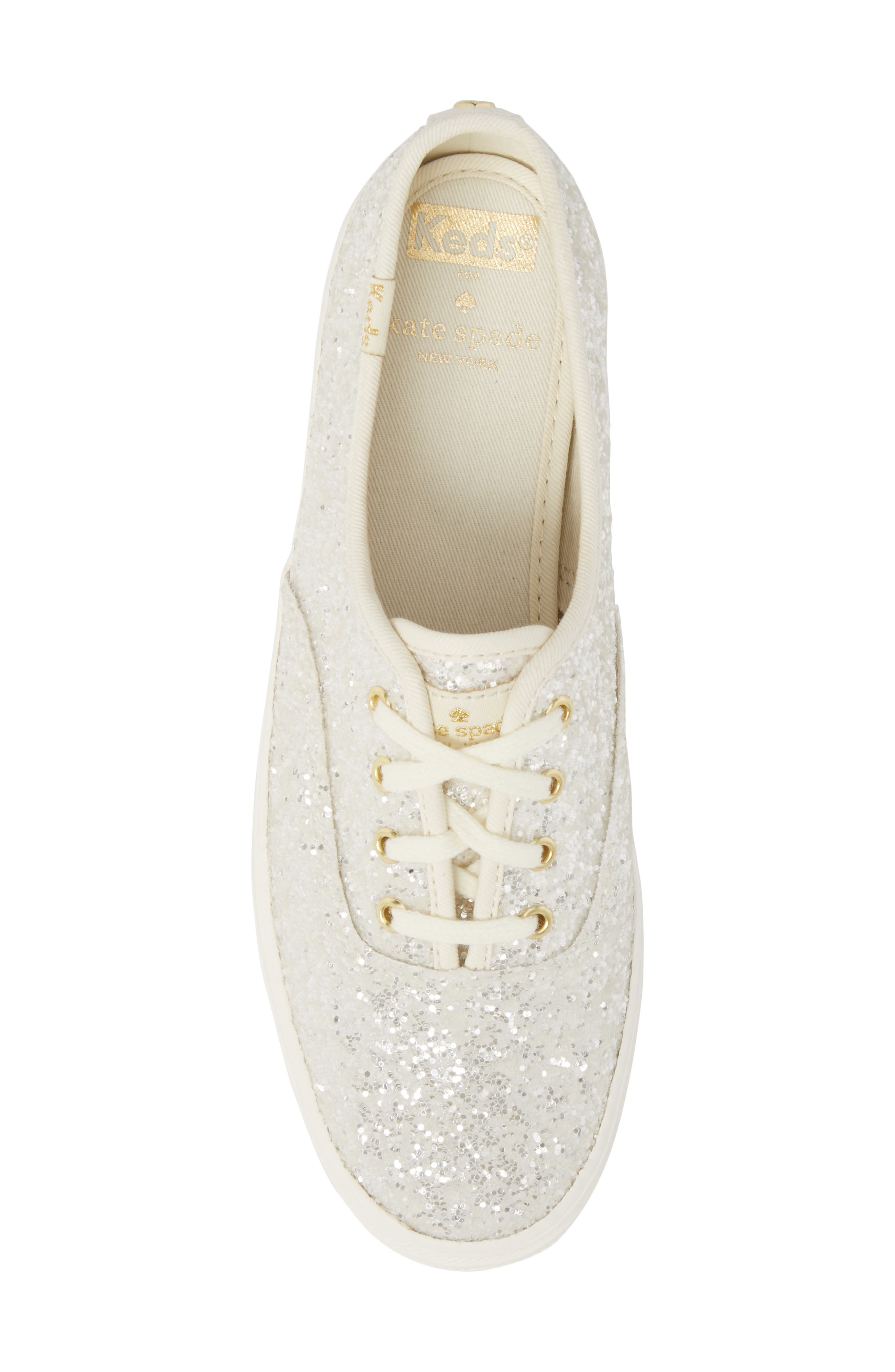 triple decker glitter sneaker, Alternate, color, CREAM