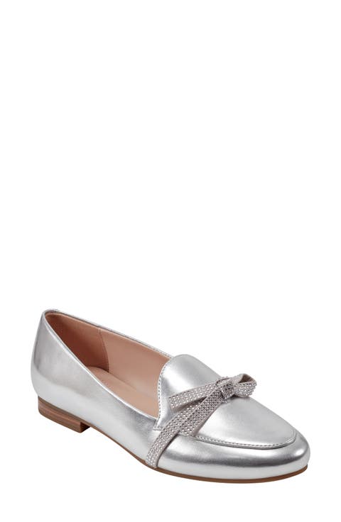 Jayme Rhinestone Bow Loafer (Women)