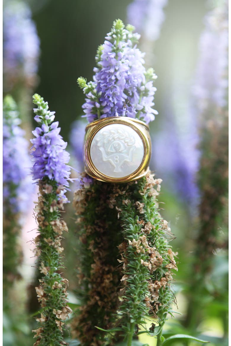 Zodiac Mother-of-Pearl Ring, Alternate, color, CANCER - 7