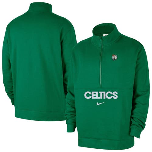Nike Kelly Green Boston Celtics Courtside Club Half-zip Pullover