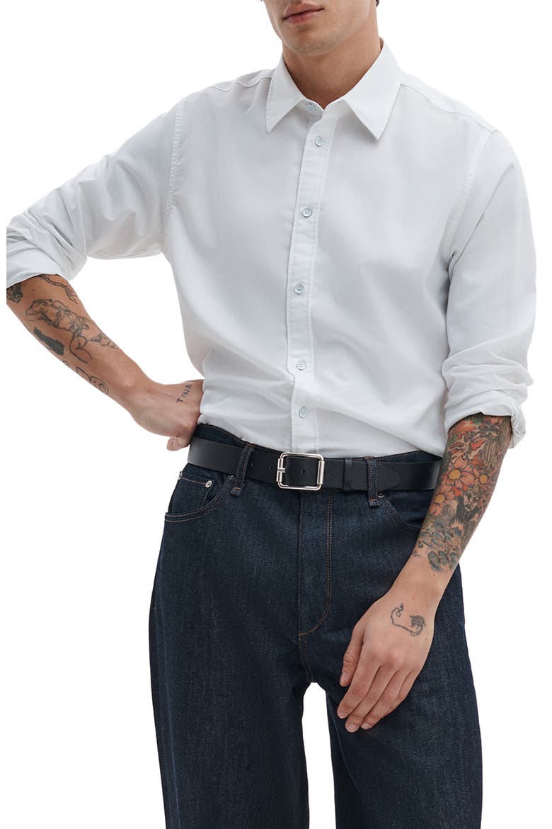 Tomlin Cotton Dobby Button-Up Shirt, Main, color, WHITE