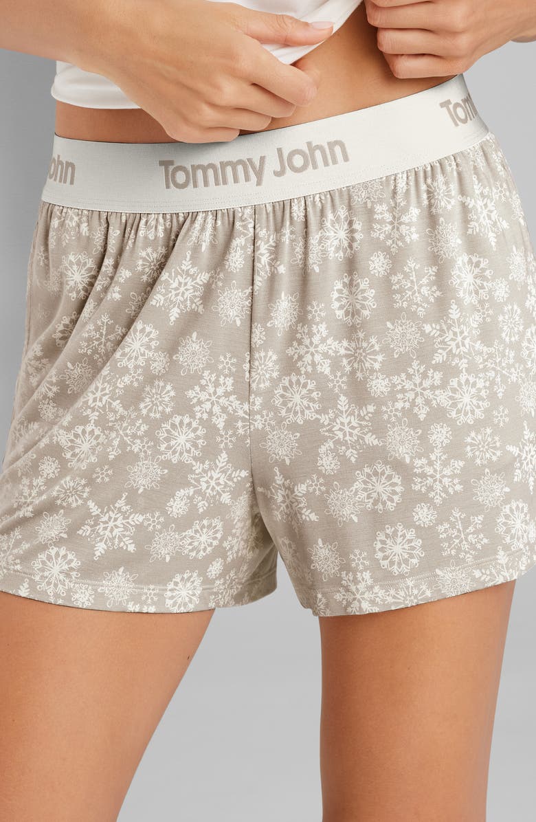 Tommy John Second Skin Pajama Shorts, Main, color, Cement Snow Lace