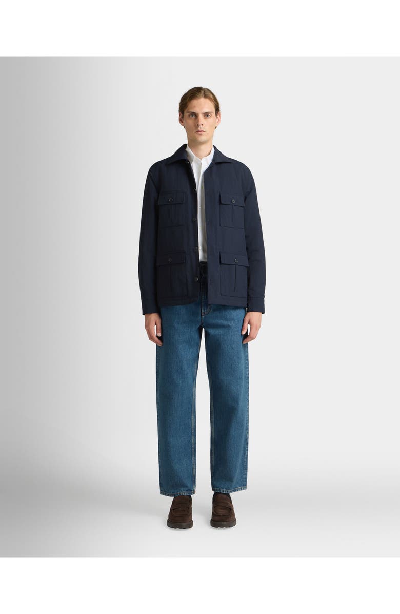 Bally Overshirt in Nylon, Alternate, color, Blue