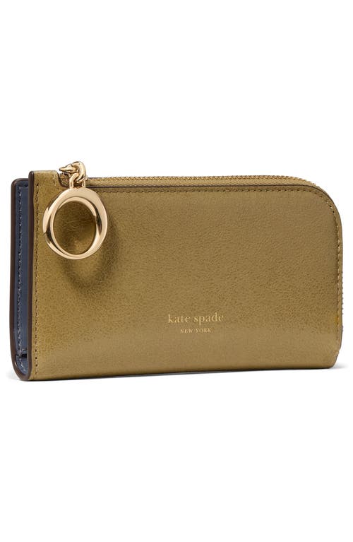 Kate Spade New York Halo Glazed Leather Small Wallet In Green