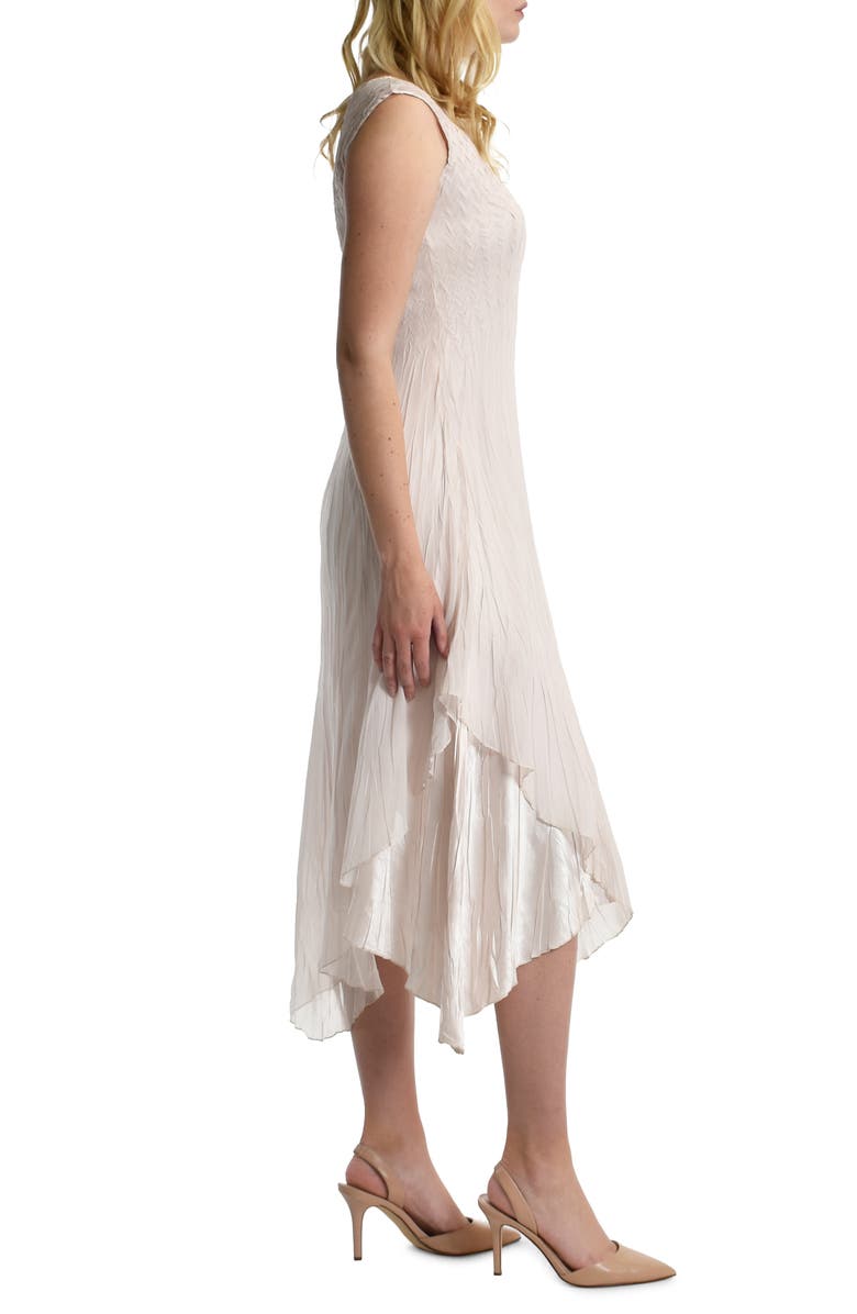 Komarov Illusion Neck Charmeuse & Chiffon Dress with Shawl, Alternate, color,