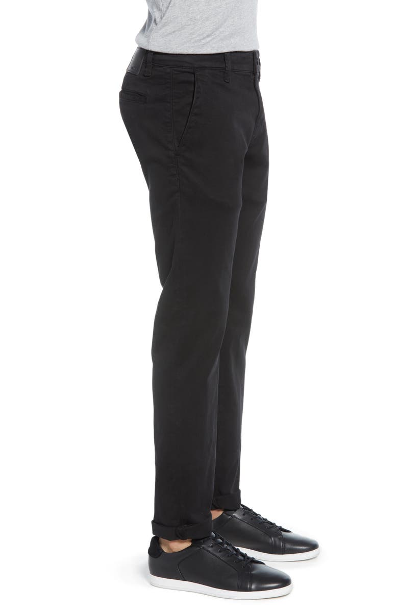 Mavi Jeans Johnny Slim Fit Twill Chino Pants, Alternate, color, Black Sateen Twill