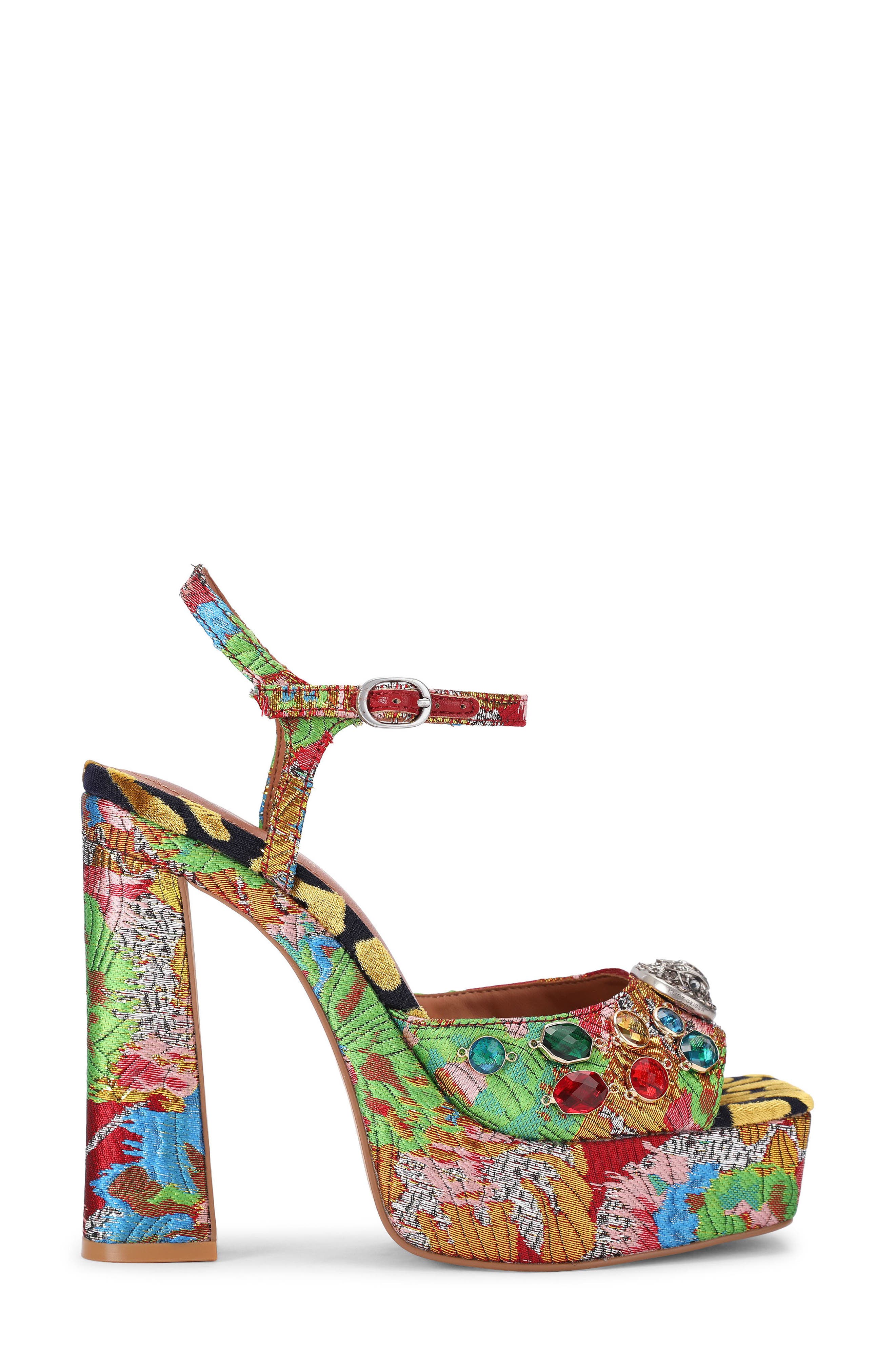 Chelsea Platform Peep Toe Sandal, Alternate, color, OPEN RED