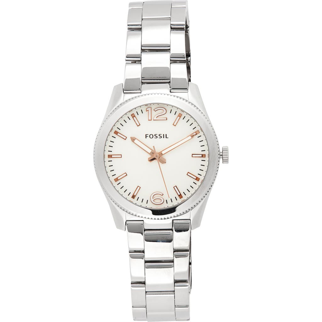 Fossil Riley Stainless Steel Bracelet Watch In Metallic