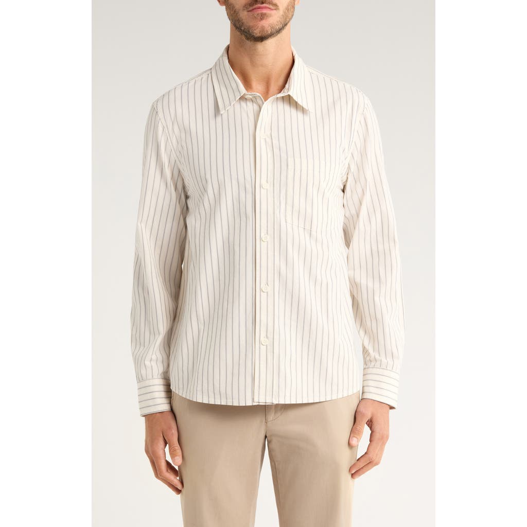 Corridor Stripe Cotton Poplin Button-Up Shirt in Natural  product